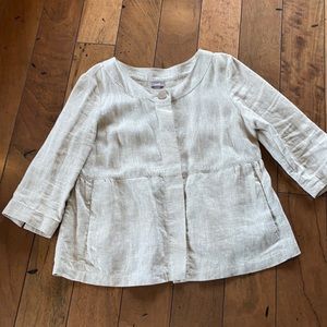 J Jill metallic linen peplum blazer L